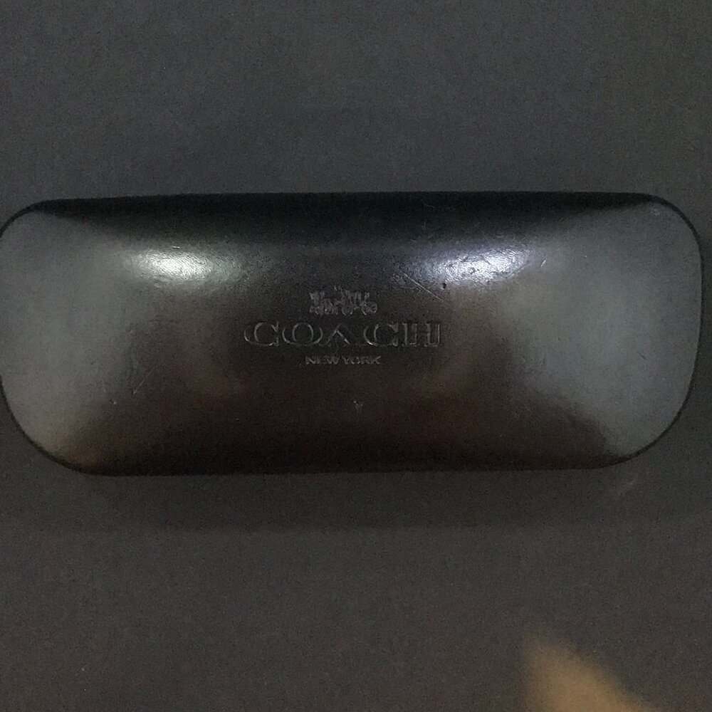 Coach Faux Leather Hard side clamshell glass/sunglass case eyewear black, design
